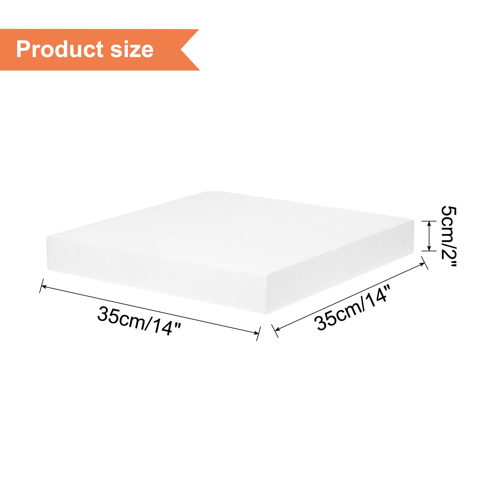 Square Foam Cake Dummy Set, 14" x 14" x 2" Fake Cake Model Photo Prop