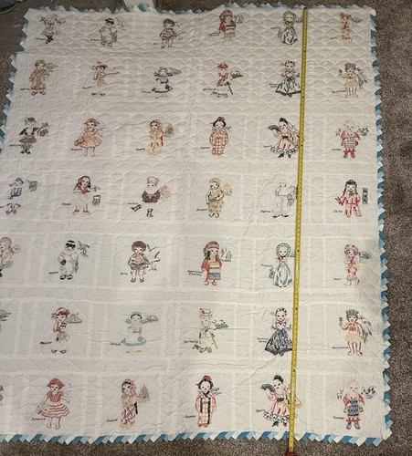 Edredón bordado hecho a mano - Edredón unidad mujer del mundo 95" x 84" - De colección - Imagen 2 de 19