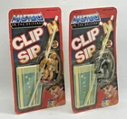 Vintage 1984 MOTU Clip N Sip Straws Carded Lot of 2 He-Man Skeletor Rare Mattel