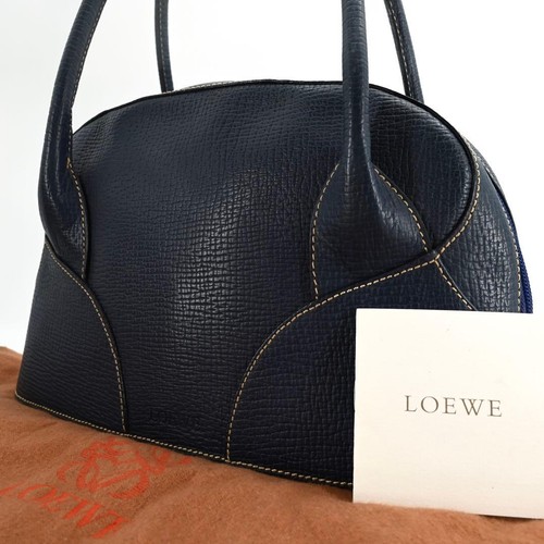 LOEWE Leather Velasquez Handbag Shoulder Bag Dark Blue