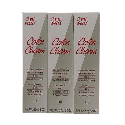 3 Pack Wella Color Charm Permanent Gel Hair Color 632 Medium Ash Blonde 2 oz