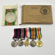 Miniature Medal Group Lieutenant Rind DCM MM Defence Medal From Paisley