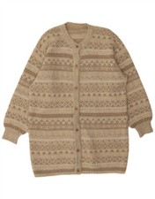 VINTAGE Damen Longline Strickjacke Pullover U...