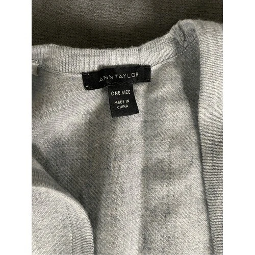 Ann Taylor пончо светло-серый вязаный шаль надежном мягкий легкий осень зима слой - Изображение 3 из 4