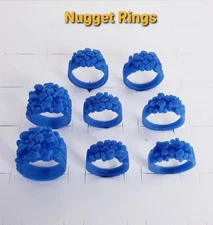 Lot Of 8 Wax  Nugget Rings. Wax Jewelry Patterns For Lost Wax Casting 25-113