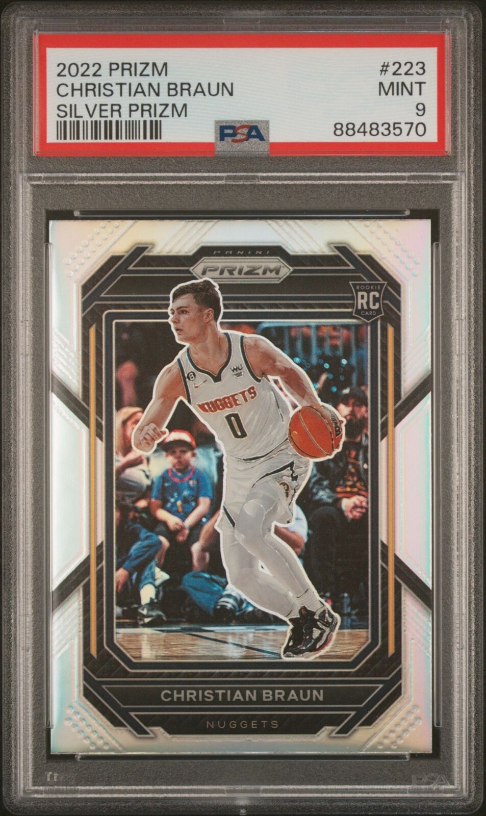 2022-23 Panini Prizm Silver Prizm Christian Braun #223 PSA 9 MINT Rookie RC