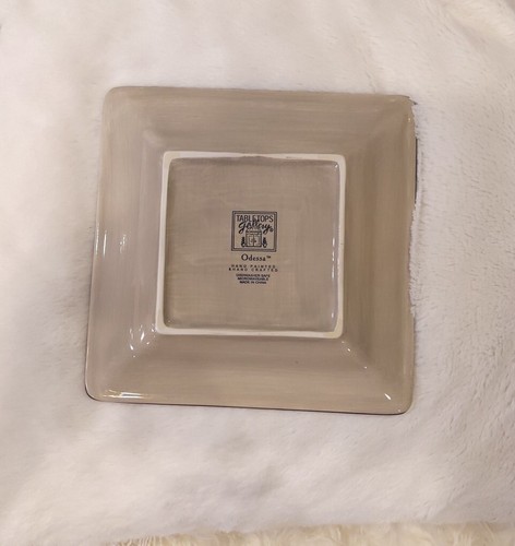 Tabletops Gallery Odessa Square Salad Plate 8”x 8” Hand Painted & Crafted - Picture 3 of 3