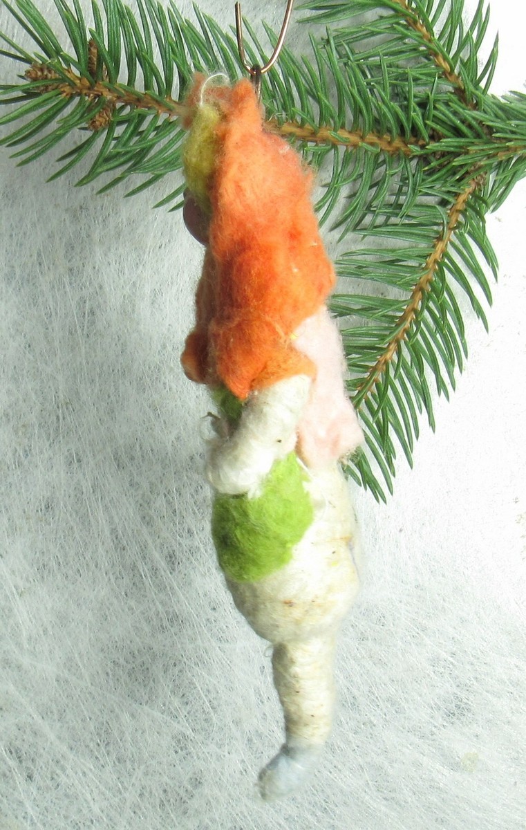 ANCIENNE DÉCORATION SAPIN de Noël papier mâché boules