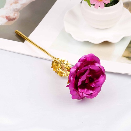 24k gold plated golden rose flowers anniversary valentine's day lovers' gift Fs - Picture 14 of 16