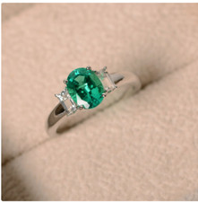 Natural Emerald Ring 925 Sterling Silver Ring Handmade Ring Wedding Ring