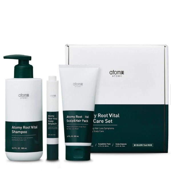ATOMY Root Vital Hair Care 3-items Set Hair loss Care Shampoo Hair Pack Ampoule - Image 2 of 4