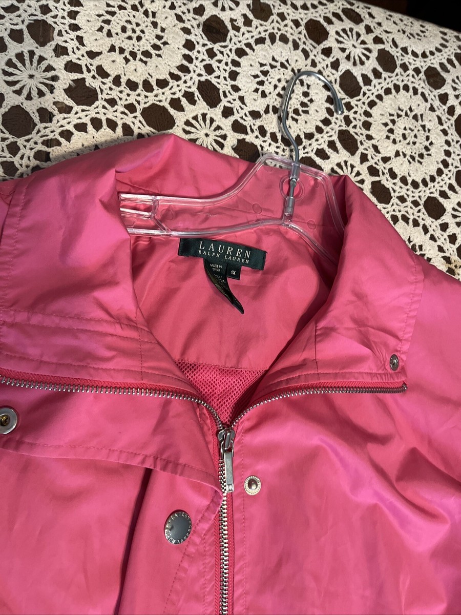 MIYABI。新品 LAUREN RALPH LAUREN ジャケット Lauren Ralph Lauren Jacket Raincoat Womens Plus 1X Pink Snap Front