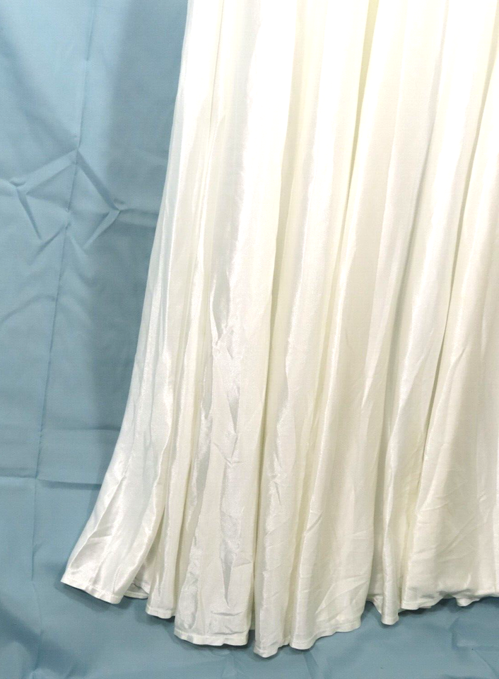 VTG Ivory Silky Nylon BRA TOP NIGHTGOWN GOWN Front Hook LARGE SWEEP sz