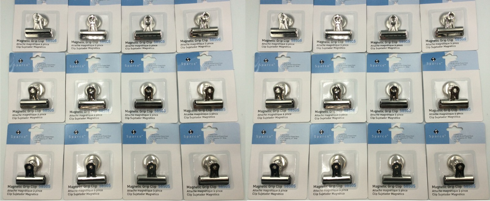 Sparco Bulldog Magnetic Clips Steel, #2, 2-1/4", Silver, Heavy Duty, Case of 24