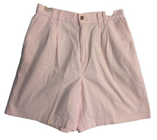 VTG 80s 90s Shorts Pastel Light Baby Pink Pleated Chic USA 14 29 x 7 Stain