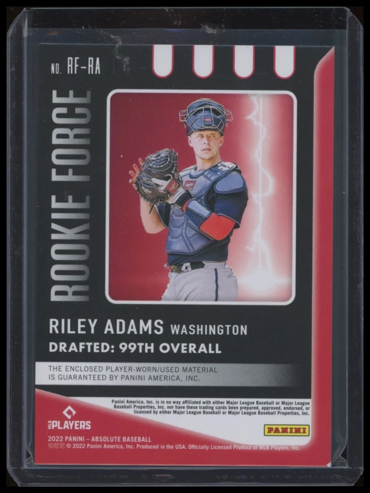 2022 Riley Adams Panini Absolute #RF-RA Rookie Force SP 74/199 - Nationals - Image 2 of 2