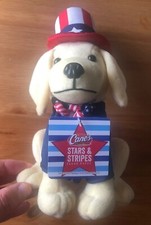 Raising Cane s 2019 Stars Stripes Plush Puppy Yellow Labrador Dog Brand new