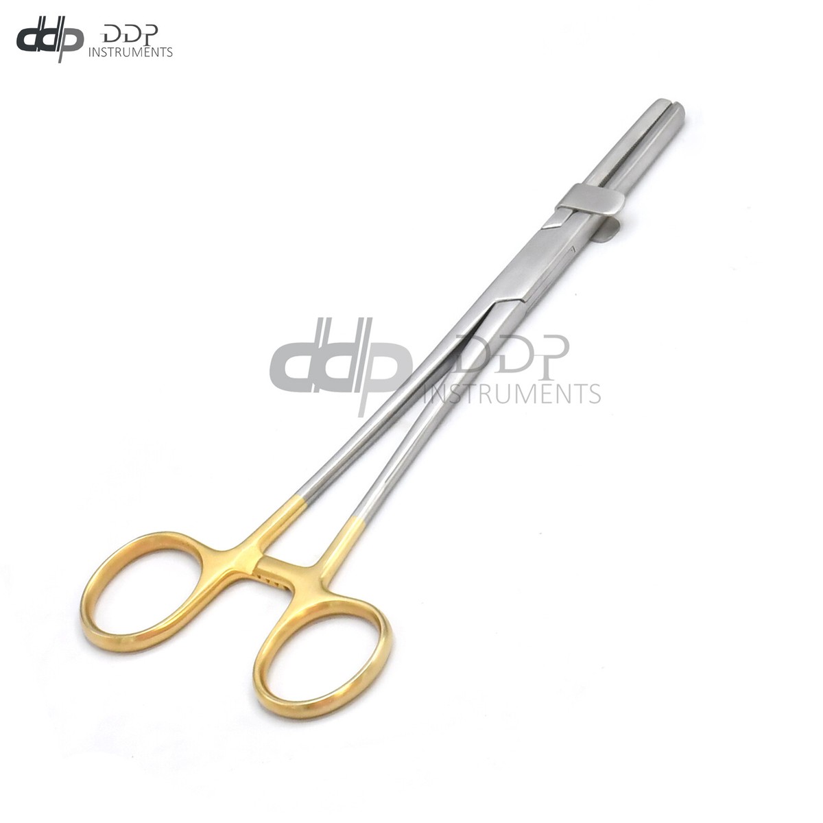 Gold-Handled Tube Occluding Clamp Forceps 8'' With Guard - Surgical Dental Tool DS-1377 (Locking) 10 thumbnail image