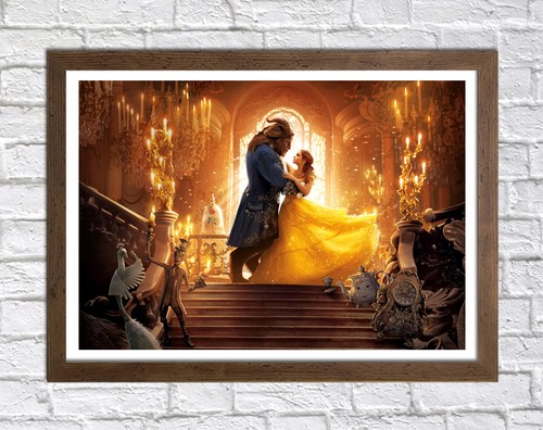 BEAUTY AND BEAST 1-FRAMED CANVAS WALL ART KIDS CARTOON PICTURE PAPER PRINT - Picture 13 of 15
