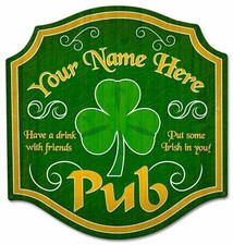 VINTAGE STYLE METAL SIGN Irish Pub - Personalized 20x21