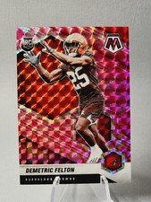r9 2021 Mosaic Demetric Felton Cleveland Browns Rookie Pink  RC Camo Prizm