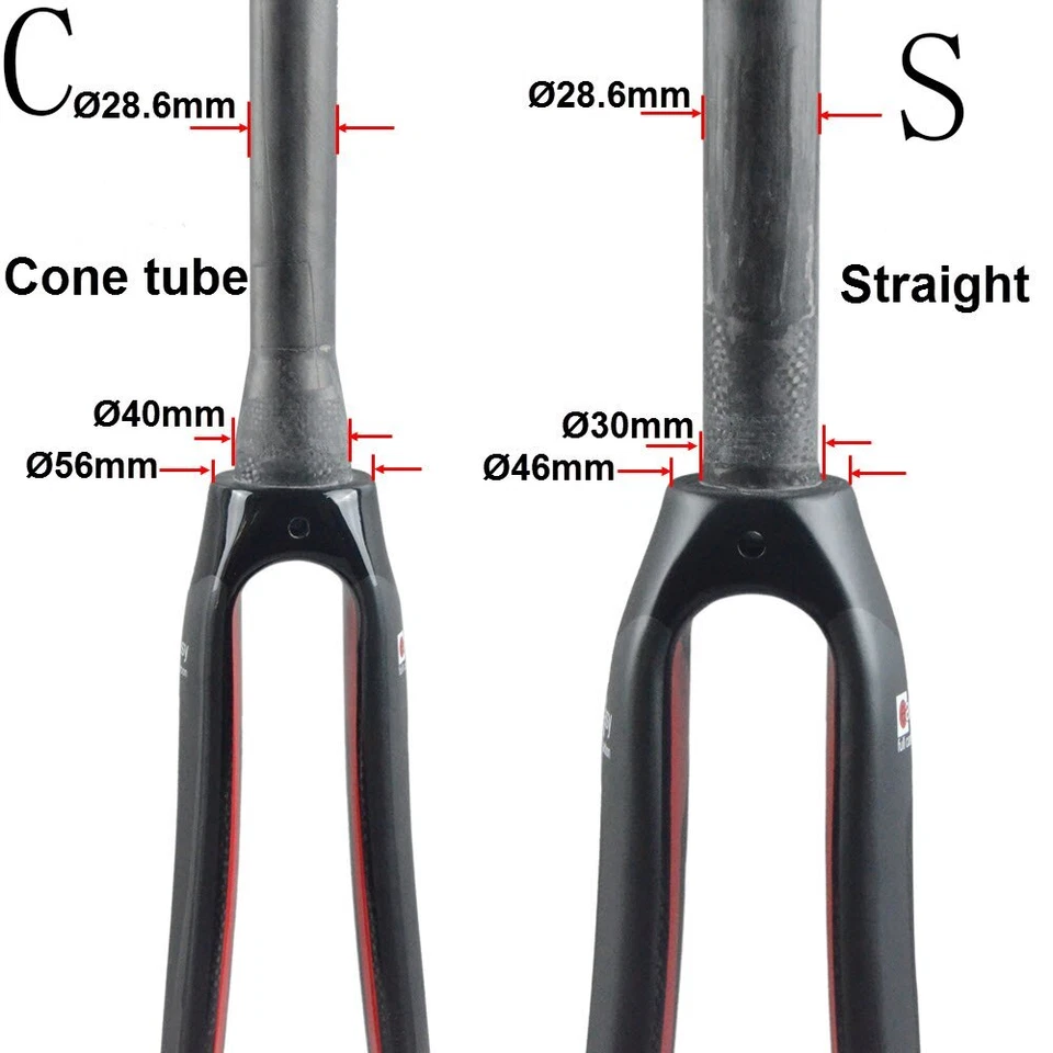 Horquilla rígida completa de fibra de carbono para bicicleta de carretera 700*25C horquilla delantera de freno C Foto 4 de 4