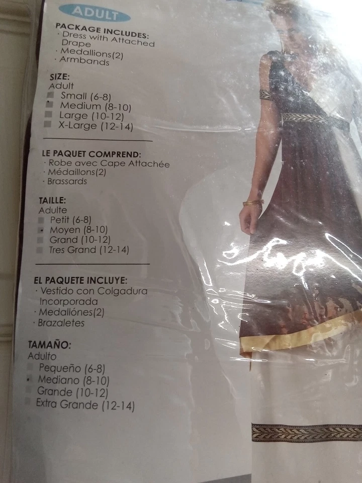 Vestido elegante con cortina adjunta Roman Emperatriz para mujer adulta talla MED 8-10 Foto 2 de 4