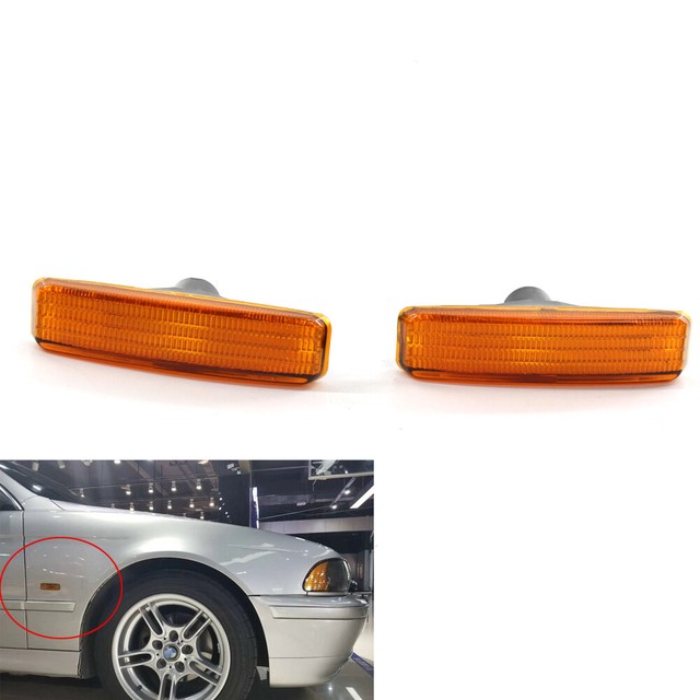 2Pcs/Set Fender Side Marker Light Lens Fit For BMW E39 5Series E39