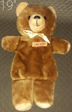 Vintage 1982 Tyco Teddy Bear Brown with Zippered Pouch 19" EUC