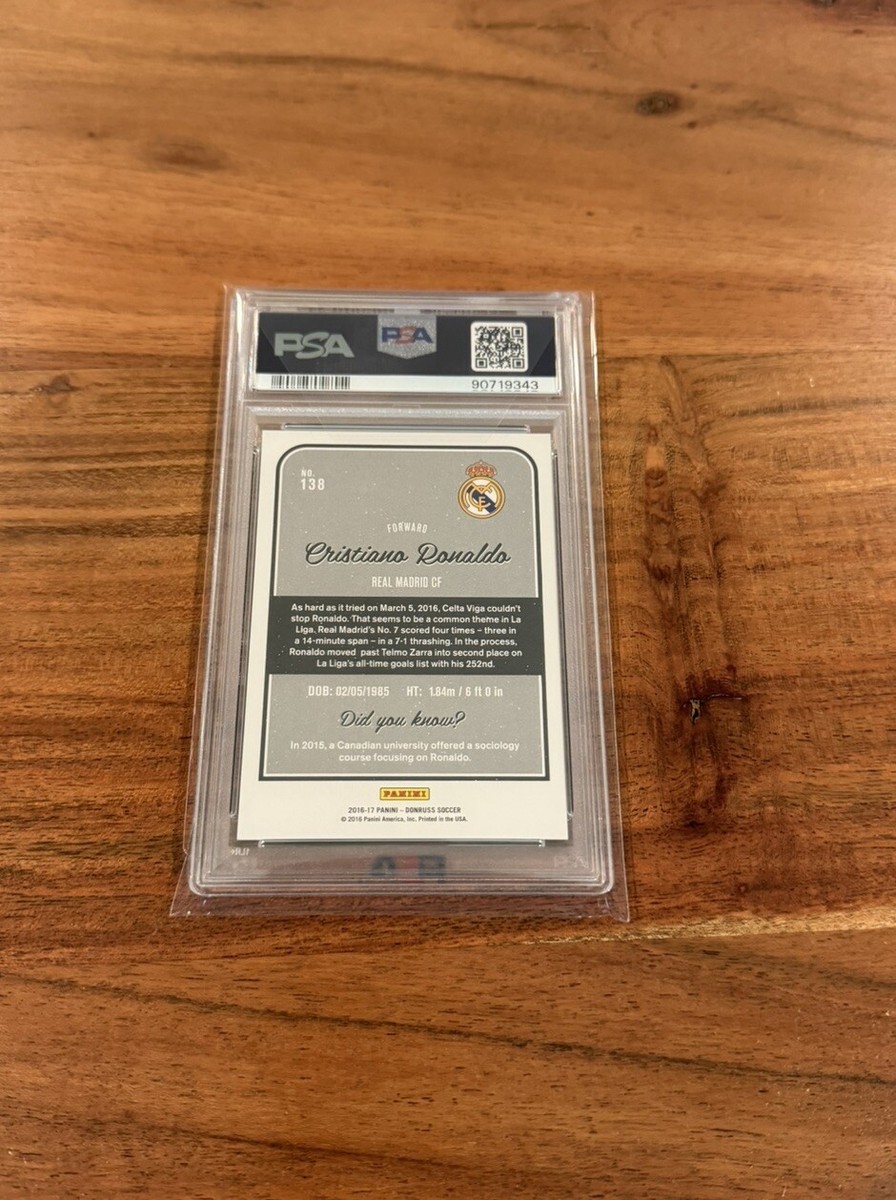 Cristiano Ronaldo 2016-17 Panini Donruss Gold Foil SP PSA 10 Gem