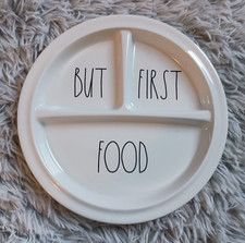 Rae Dunn Divided Plate Toddler Baby "But First Food" Dish Melamine, Pre-Owned