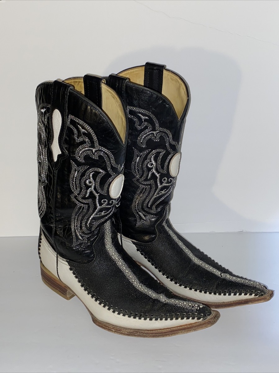 Los Gueritos Boots Mens Sz 8 MEX 27 Western Point Toe White  display picture 1