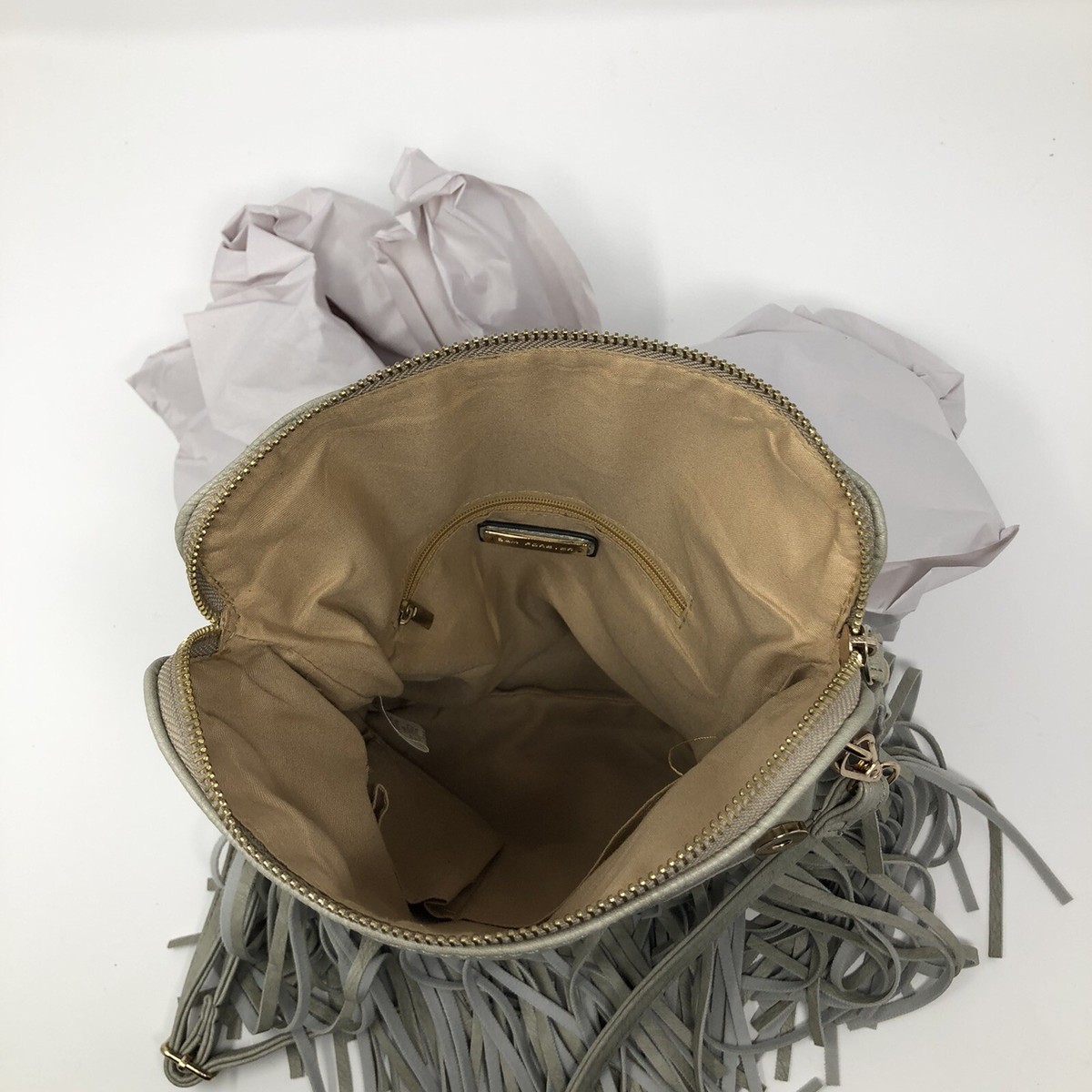Hello 3Am Forever Women's Gray Fringed Purse Handbag Crossbody View 5