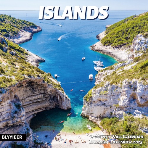 2025 Wall CalendarIslands Monthly Wall Calendar 12" x 24" OpenFamily Planner ...