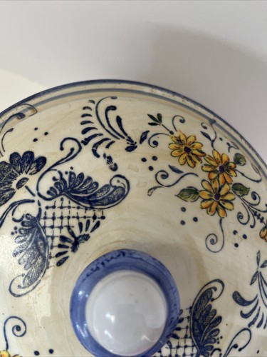 Large Cookie Jar Biscotti Canister Maxcera Rooster Covered 13” Blue Talavera - Picture 8 of 22