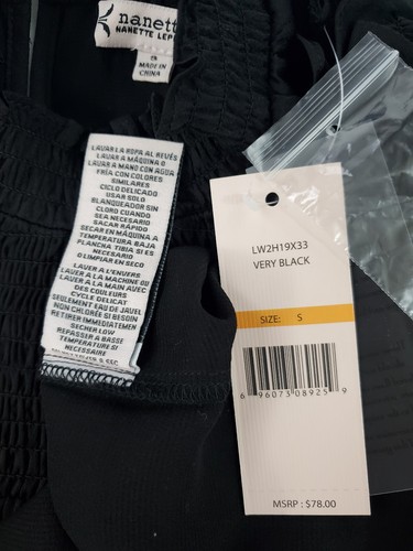Nanette Lepore women blouse top shirt LW2H19X33 very black polyester S $78 - 第 4/7 張圖片