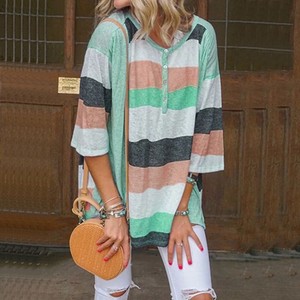 Shirt-Fashion-Casual-Blouse-Top-Loose-Long-Sleeve-Women-Ladies-T-Shirt-Summer