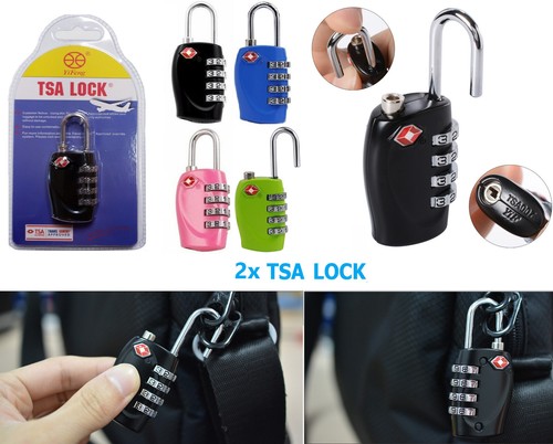 2x TSA Vorhängeschloss Sicherheits Zahlenschloss Reisegepäck Koffer Spind 4-stellig - Bild 1 von 18