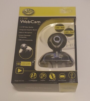 New Webcam Web Cam Pro 1.3 MP Gear Head 2.0 Connectivity Snapshot Button 