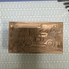 1918 Elcar Automobile Copper Printing Plate Rare