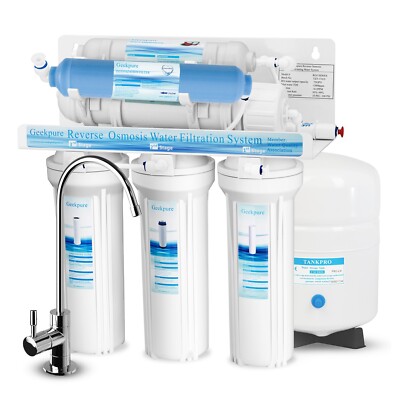 Geekpure 6-Stufiges Umkehrosmose-Trinkwasserfiltersystem mit DI-Filter TDS bis 0