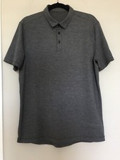 LULULEMON EVOLUTION CHARCOAL GRAY STRETCH SHORT SLEEVE POLO SHIRT SIZE M
