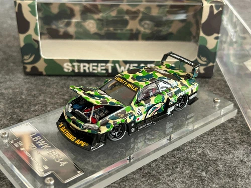 SW 1:64 Camo Skyline GTR ER34 Tokyo Custom Sports Model Diecast Metal Car - Picture 1 of 10