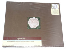 Recollections Brown 12 x 12 Scrapbook Album w/ Hydrangea Flower on Cover NEW