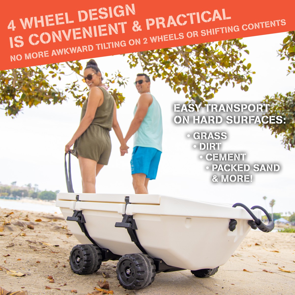 Cuddy 40 QT Floating Coolerwith Cuddy Crawler Wheel Kit - White | eBay