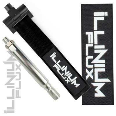 ILLINIUM FLUX  BLACK FRONT BUMPER SPORTS REAR TRACK RACING TOW HOOK STRAP MOUNT