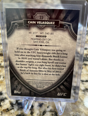 Carte à Collectionner UFC Topps Bloodlines 2012 - Cain Velasquez #33/188, état Near Mint