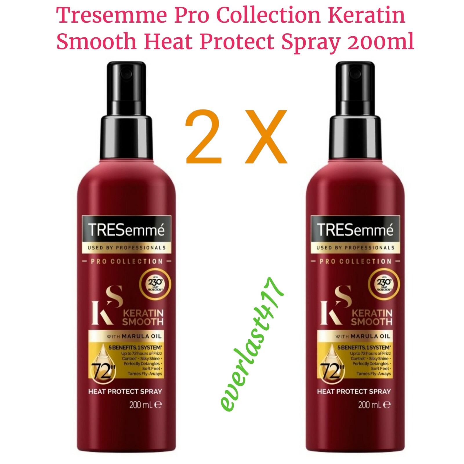 TRESemme KERATIN SMOOTH Heat Protect Spray 200ML - 2 PACK - Image 3