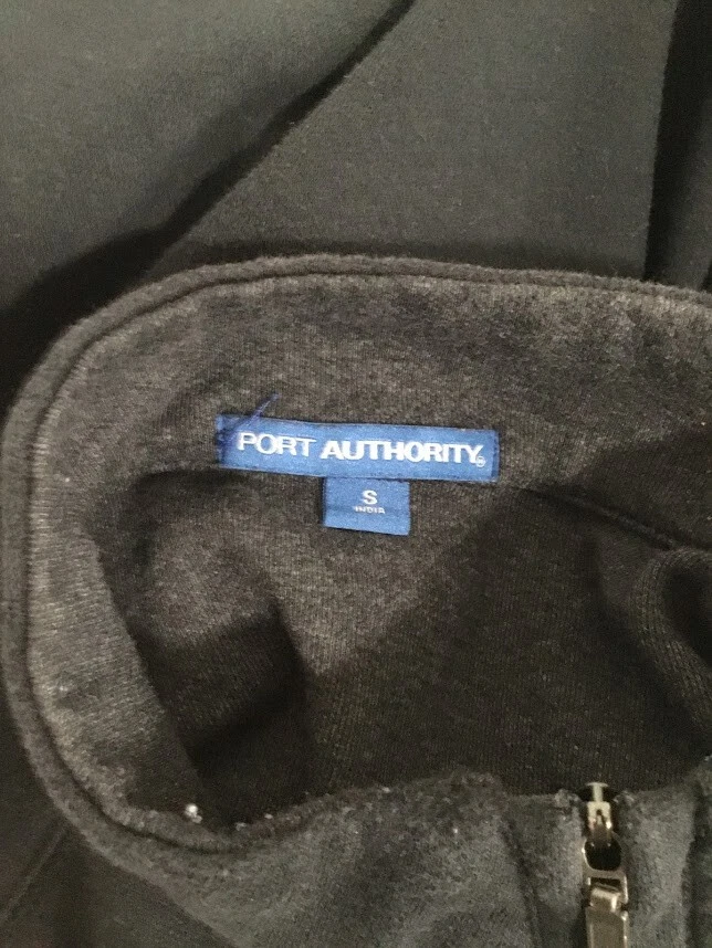 Pullover Port Authority Para Hombre 1/4 Cremallera "R&W Rojo y Blanco" Negro Talla S Pequeño Foto 4 de 4