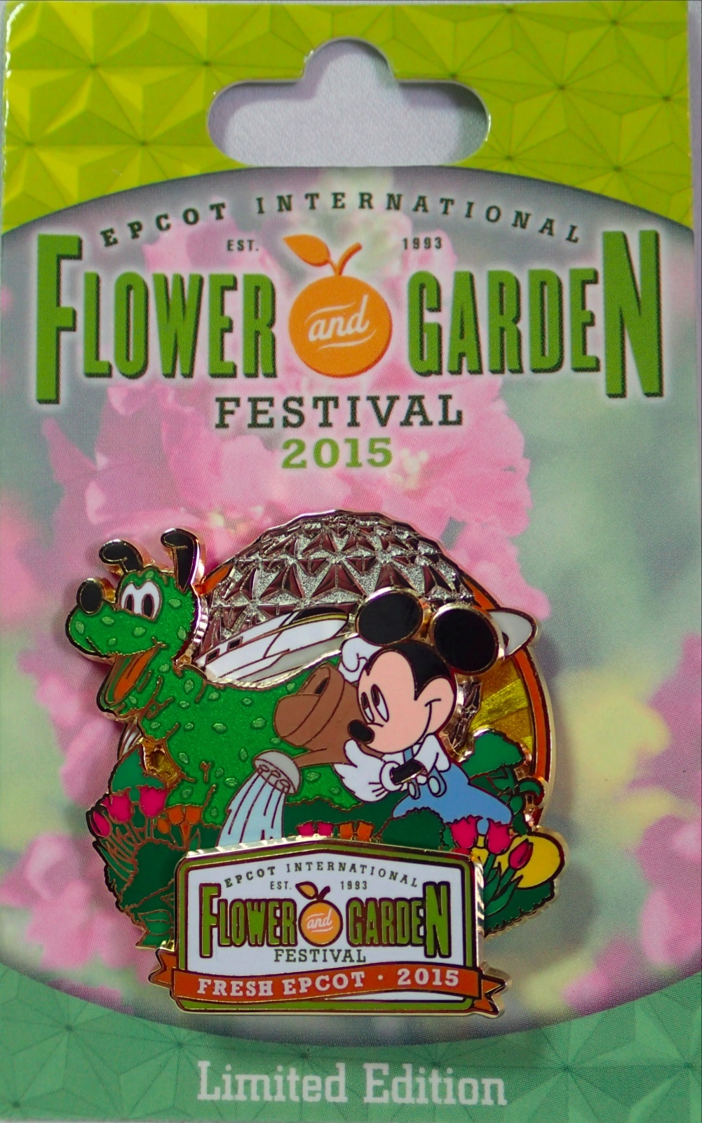 NEW Disney 2015 Epcot Flower & Garden Festival Mickey Pluto Limited Edition Pin